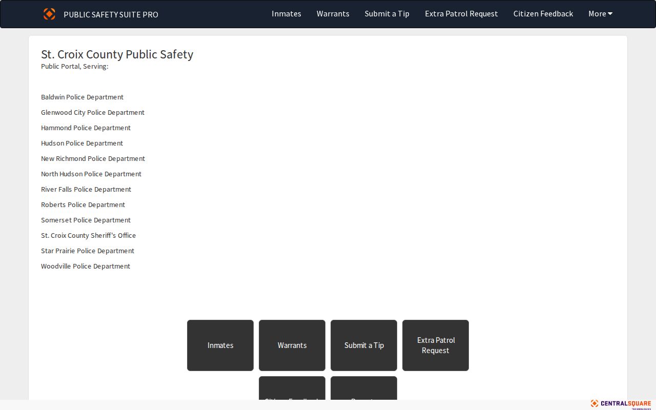 St. Croix County arrest booking and inmate roster portal