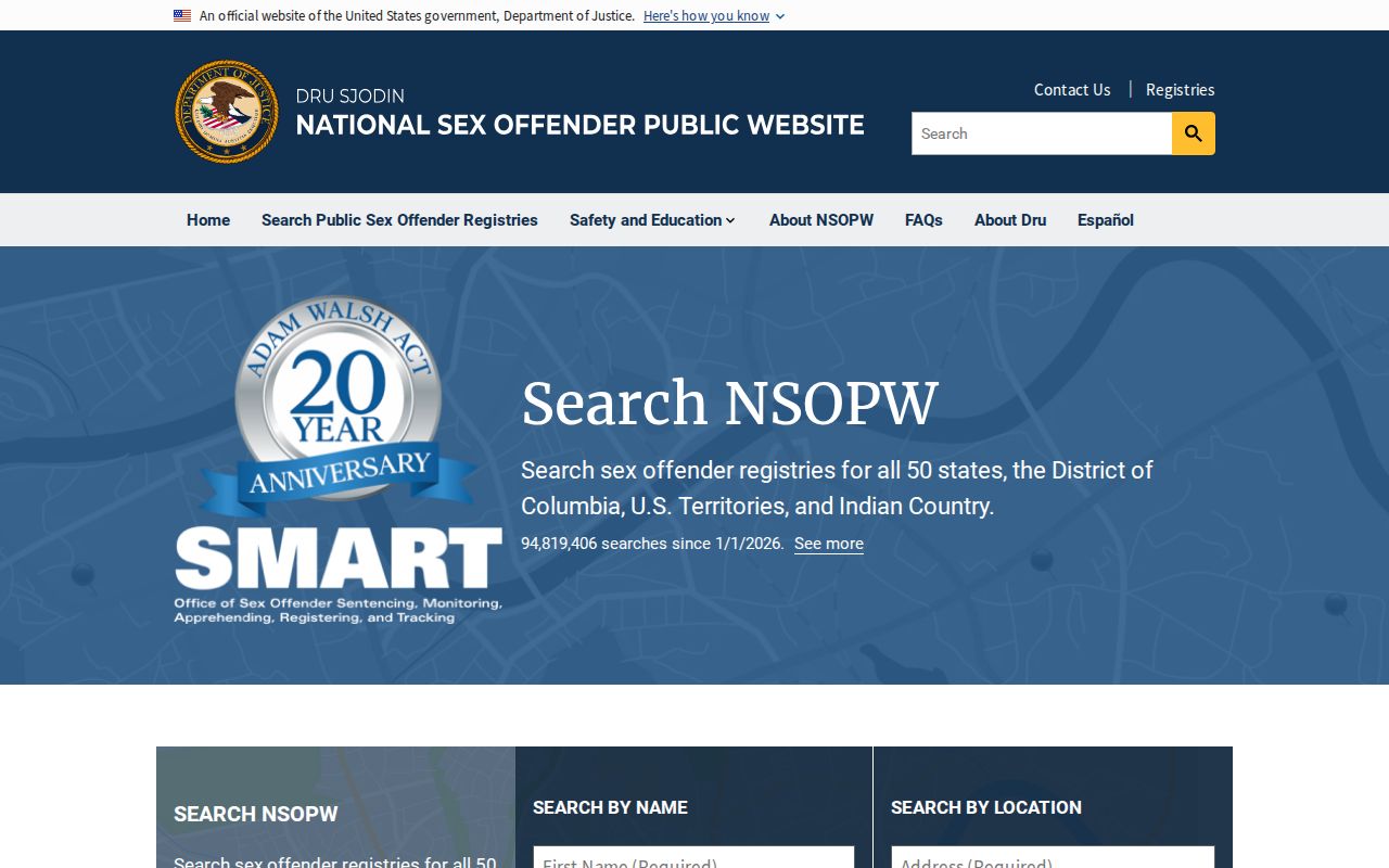 National registry search for a St. Croix County sex offender check